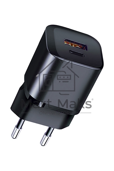 СЗУ Qumo Energy PD 20W (Charger 0071), два порта: Type-C PD + USB-A QC3.0, черный
