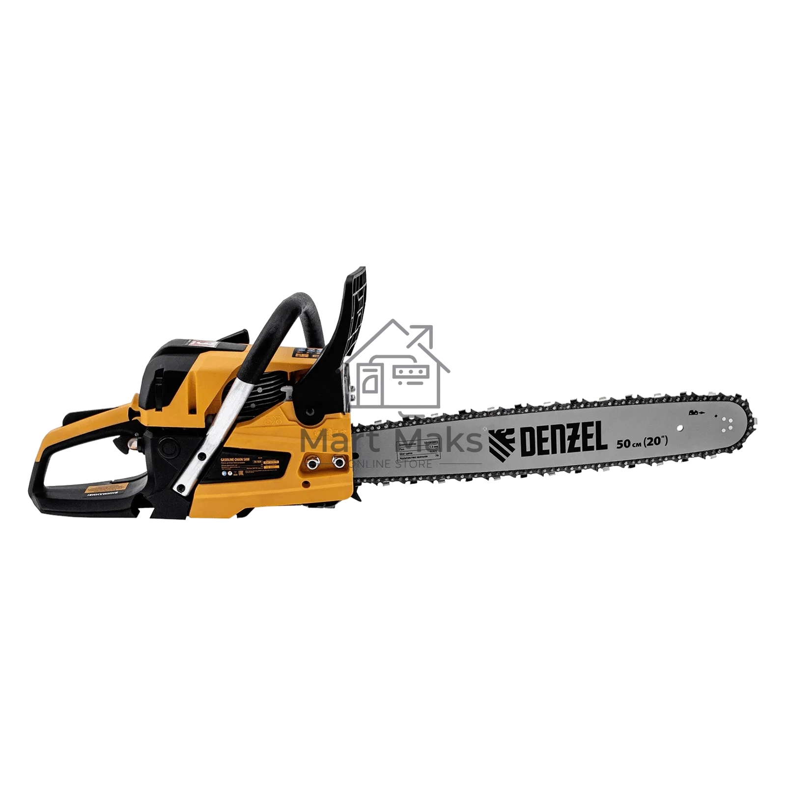 Пила цепная бензиновая Denzel DS-5820, шина 50 см, 58см3, 3,6 л.с., шаг 0,325, паз 1,5 мм, 76 зв