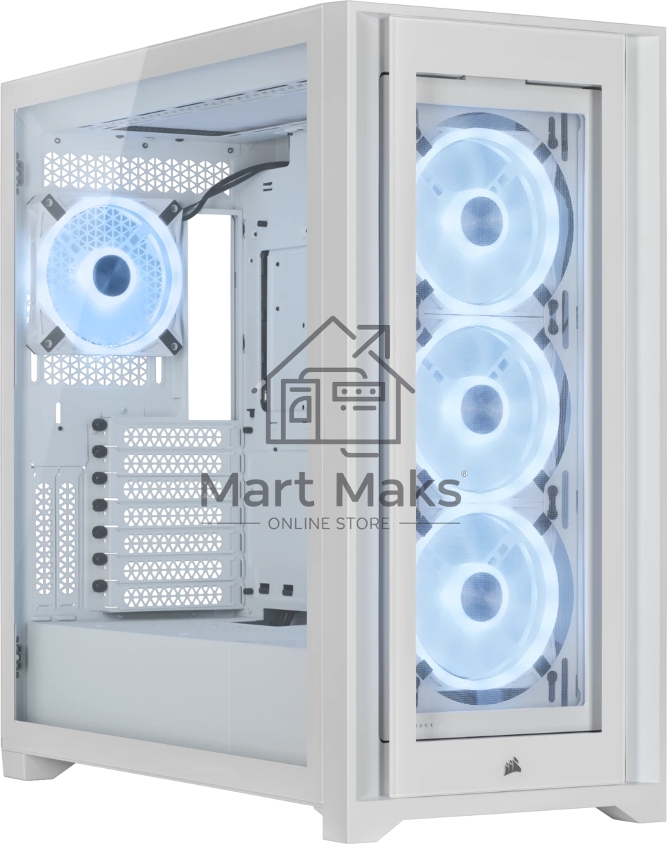 Компьютерный корпус Corsair iCUE 5000X RGB CC-9011233-WW Mid-Tower, белый, Tempered Glass (650393)