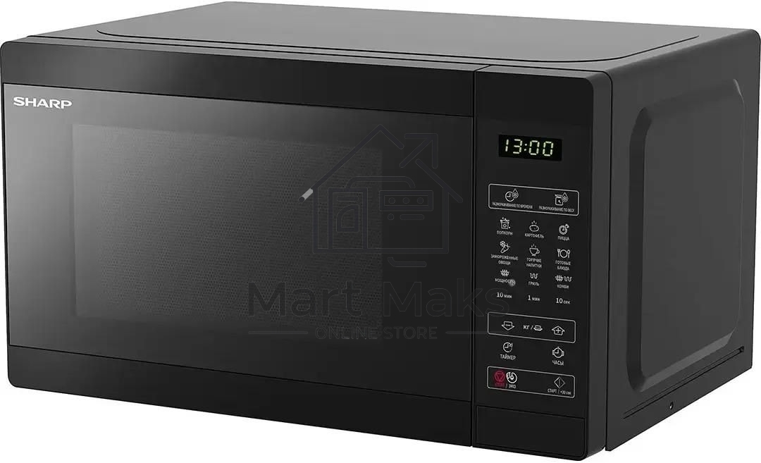 Микроволновая печь Sharp R-6800RK черный, 20 л, 800 Вт, переключатели - сенсор