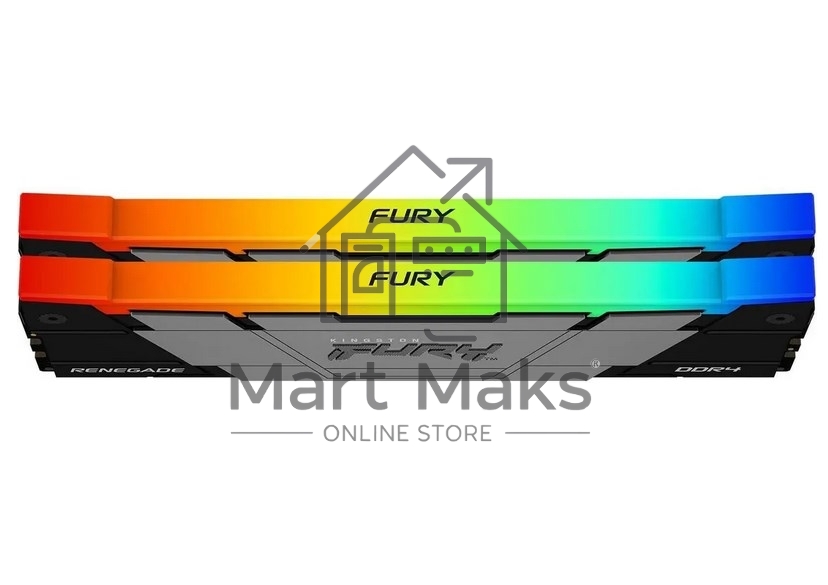 Оперативная память Kingston Fury Renegade, DDR4, 16GB (2x8GB), 3600MHz, CL16, DIMM, с радиаторами, RGB, серый/черный