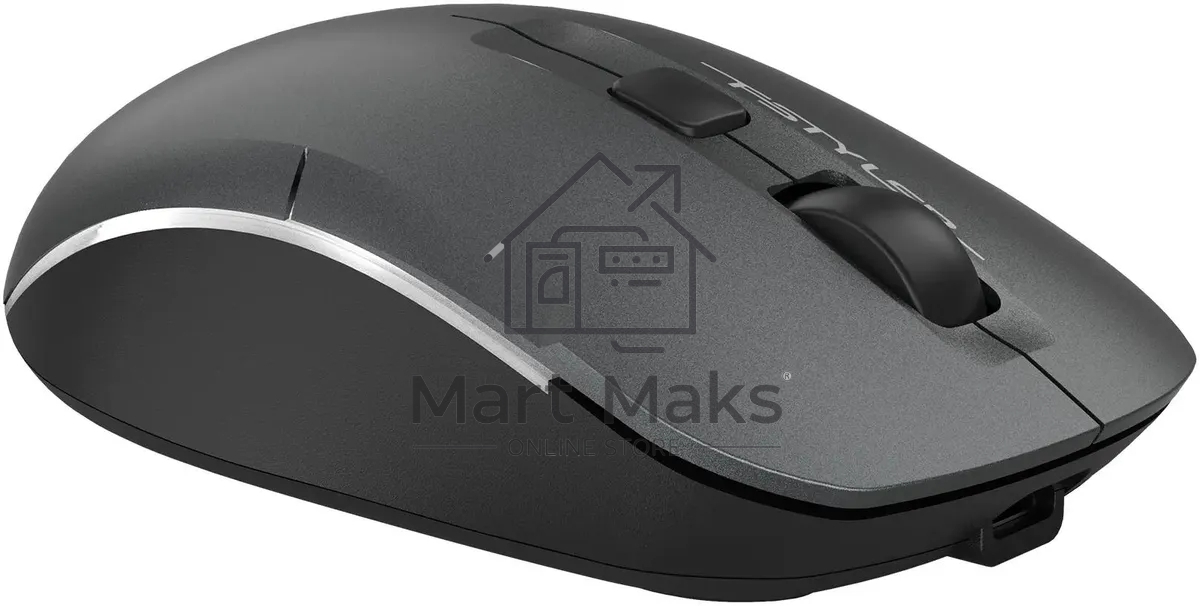 Мышь беспроводная A4Tech Fstyler FB26CS Air2 серый/черный, 2000 dpi, радиоканал, Bluetooth, USB, кнопки - 4