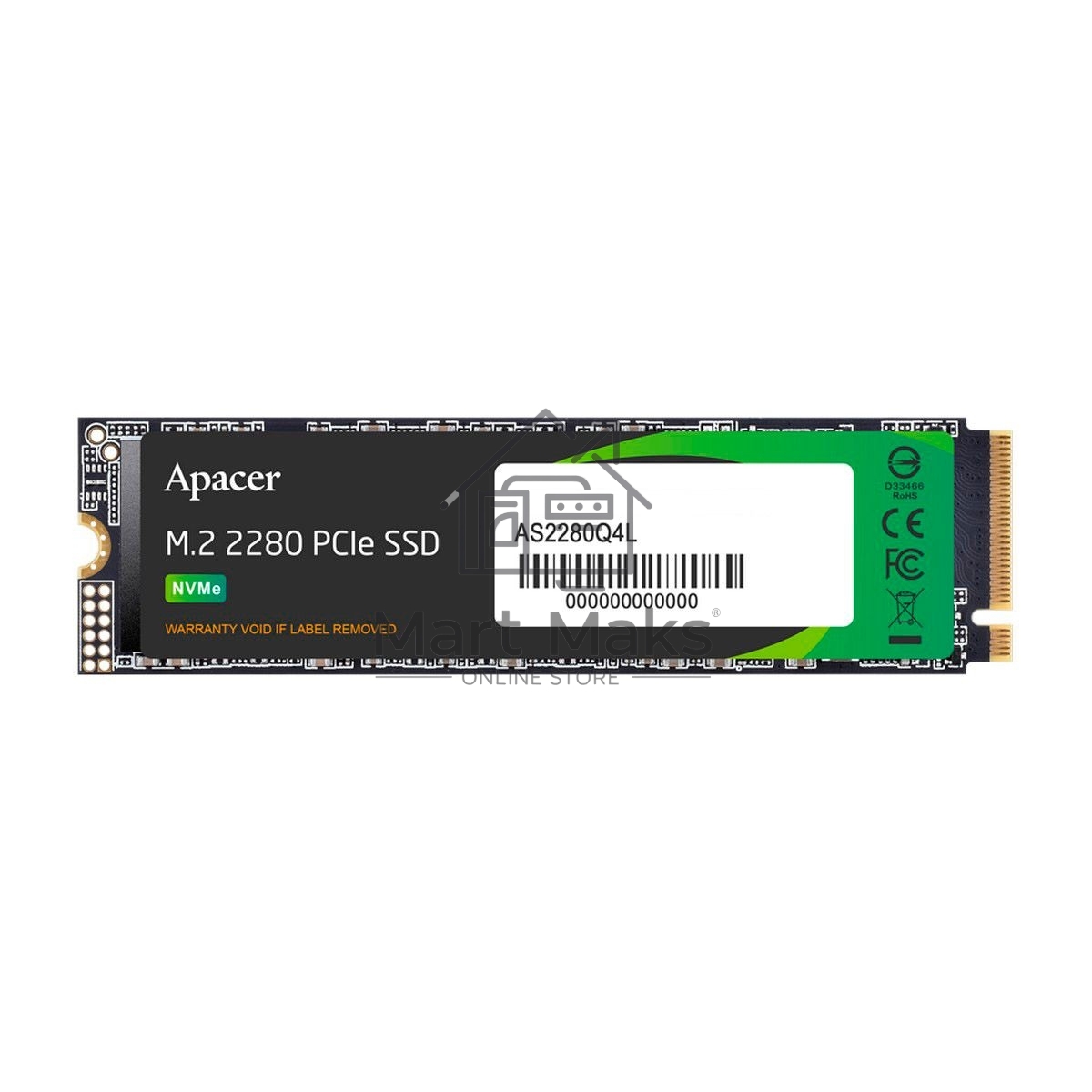 Накопитель SSD AS2280Q4L 2TB M.2 2280 PCIe Gen4x4, R3600/W2800 Mb/s, 3D NAND, MTBF 1.5M, NVMe 1.4, 1200TBW, Retail, 3 years (AP2TBAS2280Q4L-1)