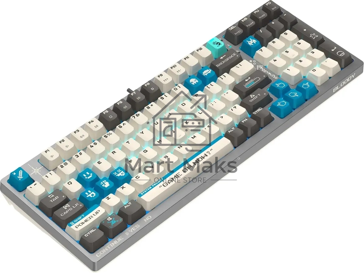 Клавиатура A4Tech Bloody S98 Pixels Blue проводная USB серый/бежевый