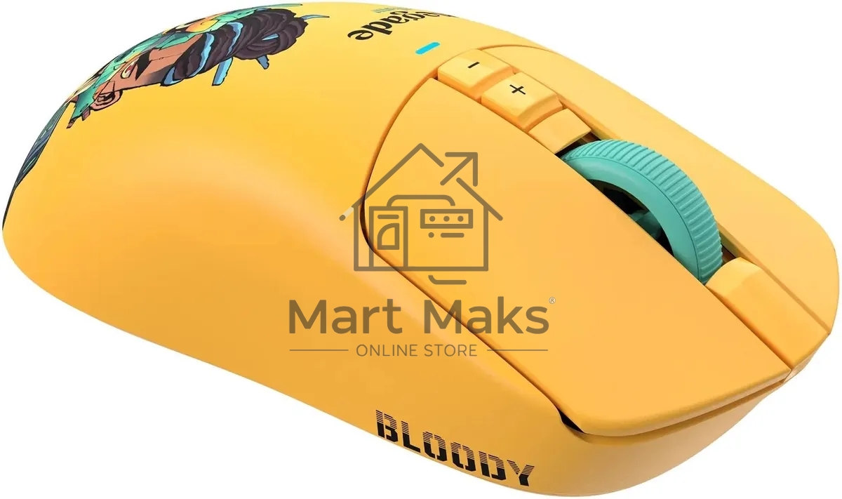 Мышь беспроводная/проводная A4Tech Bloody R72 Ultra Duo желтый, 20000 dpi, радиоканал, USB, кнопки - 7