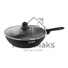Сковорода Rondell Frank RDA-1373, круглая 26см покрытие: Xylan Plus ручка несъемная (с крышкой), черный