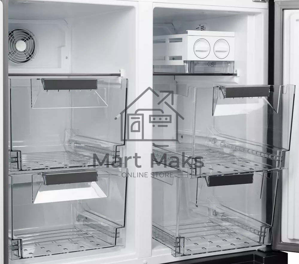 Холодильник Kuppersberg NMFV 18591 DX тёмный металл трехкамерный 390/170л морозилка снизу, No Frost, Side by Side