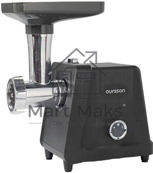 Мясорубка электрическая OURSSON MG3093/DG темно-серый, 800 Вт, 1.8 кг/мин, реверс, металлический лоток, насадки - 5