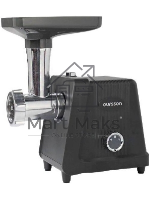 Мясорубка электрическая OURSSON MG3093/DG темно-серый, 800 Вт, 1.8 кг/мин, реверс, металлический лоток, насадки - 5