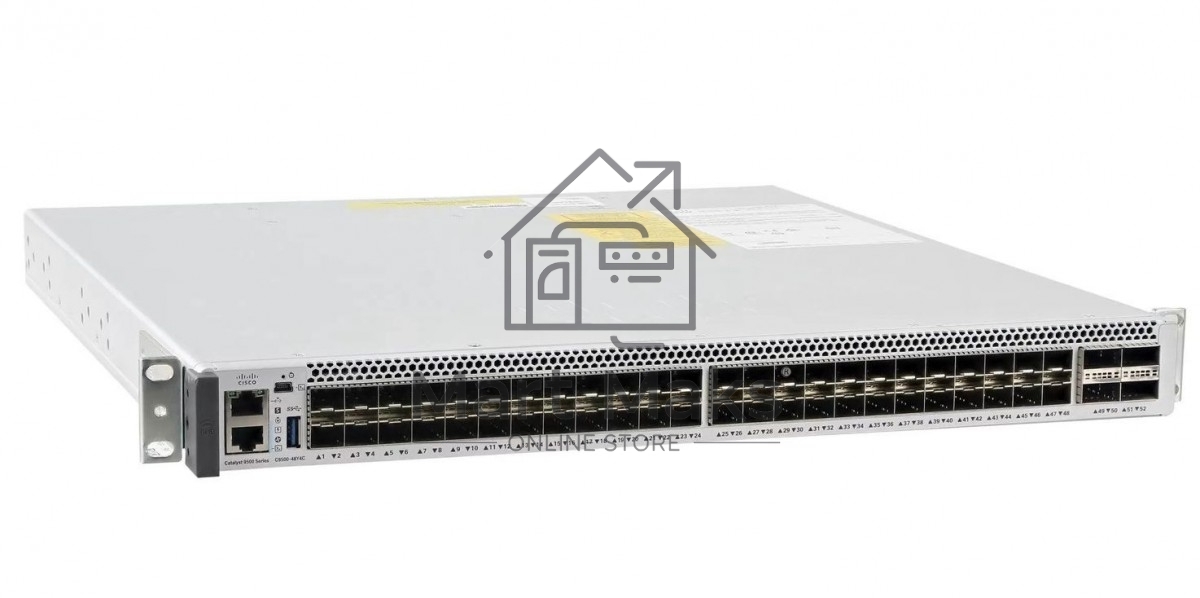 Коммутатор Cisco C9500-48Y4C-A, 48×25 Гбит/с SFP28 + 4×100 Гбит/с, управляемый