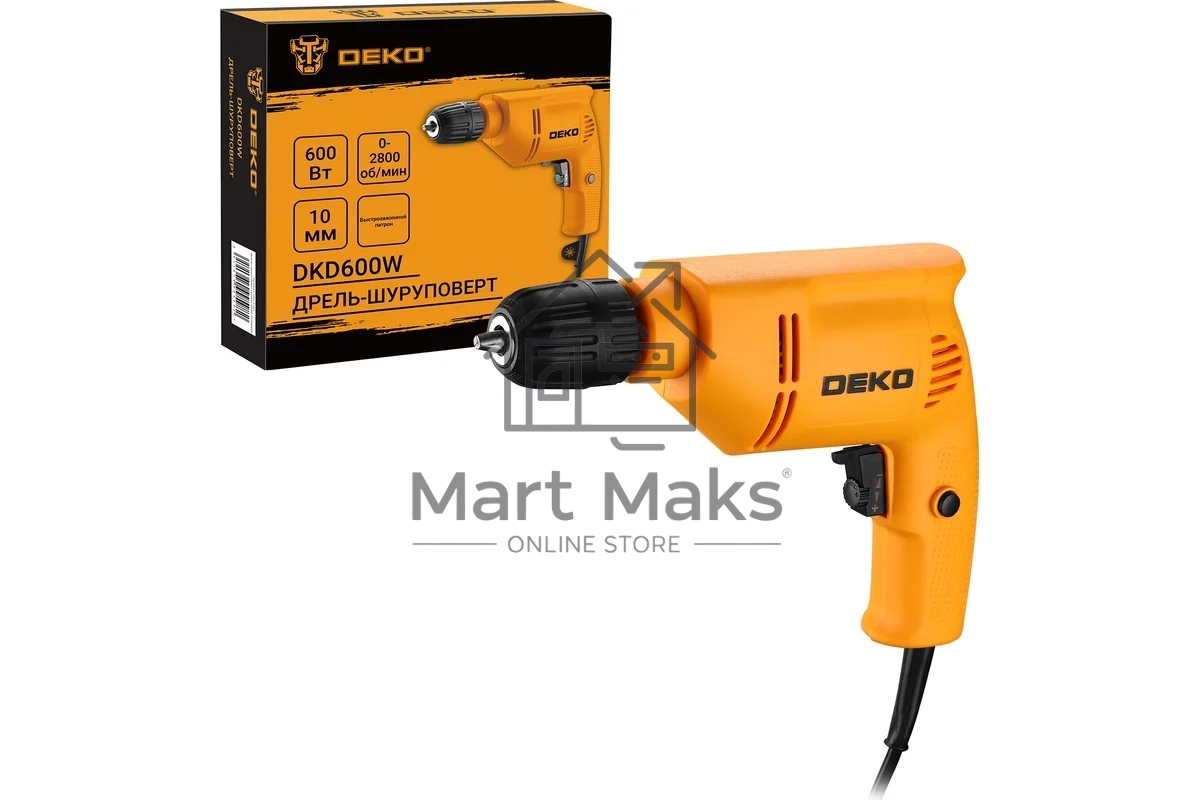 Дрель-шуруповерт Deko DKD600W063-4181, 600Вт, сетевая