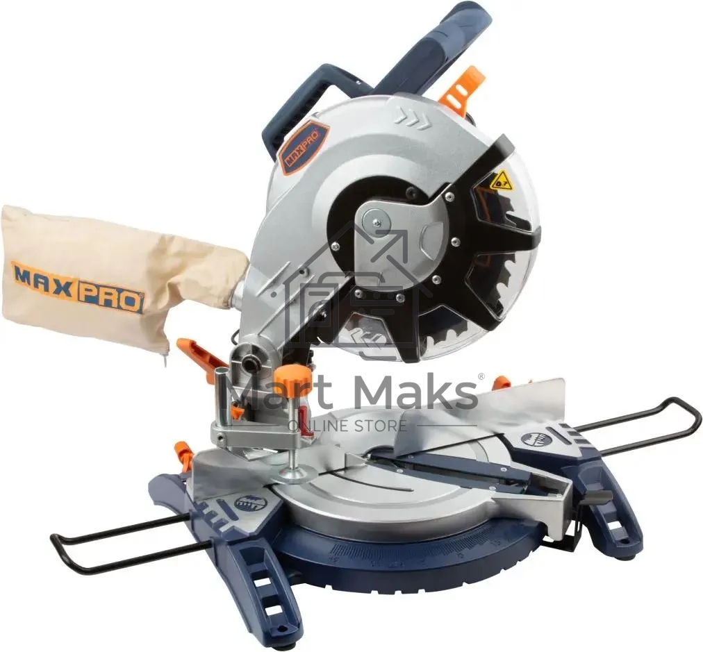 Пила торцовочная MAX-PRO MPBMS255L 1800 Вт, 4500 об/мин, лазер, 255/25,4 мм, резиновый кабель, левый наклон, дополнительные щетки, 10,1 кг, коробка