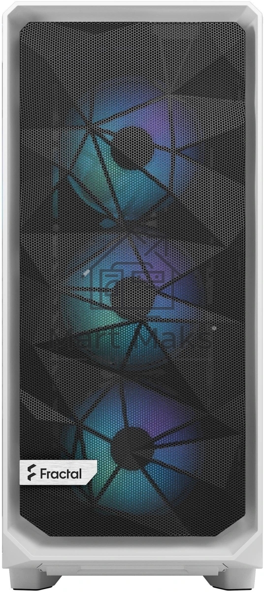 Компьютерный корпус без блока питания Fractal Design Meshify 2 Compact RGB TG Light Tint, Midi-Tower, 4x120mm RGB, 2xUSB-A 3.2 + 1xUSB 3.2 Type-C ATX, mATX, mITX White