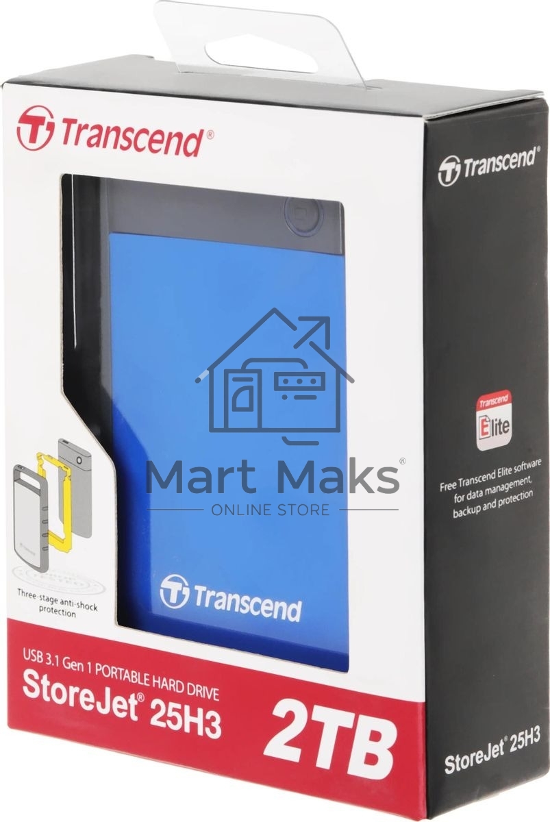 Внешний жесткий диск Transcend StoreJet 25H3 USB 3.0 2Tb TS2TSJ25H3B 2.5