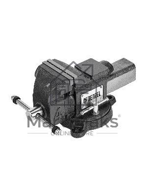 Тиски слесарные Denzel BVH-100 100 мм, поворотные, стальная направляющая, с наковальней