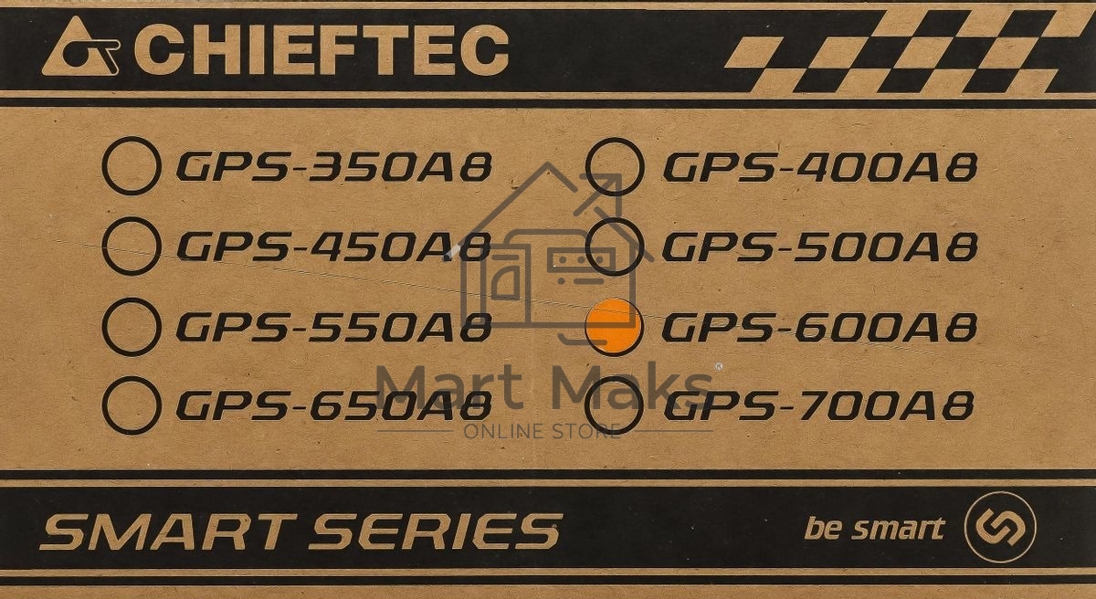 Блок питания Chieftec RTL GPS-600A8, 600Вт, 80 PLUS, 120мм, черный