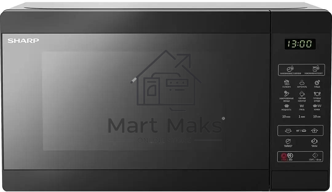 Микроволновая печь Sharp R-6800RK черный, 20 л, 800 Вт, переключатели - сенсор