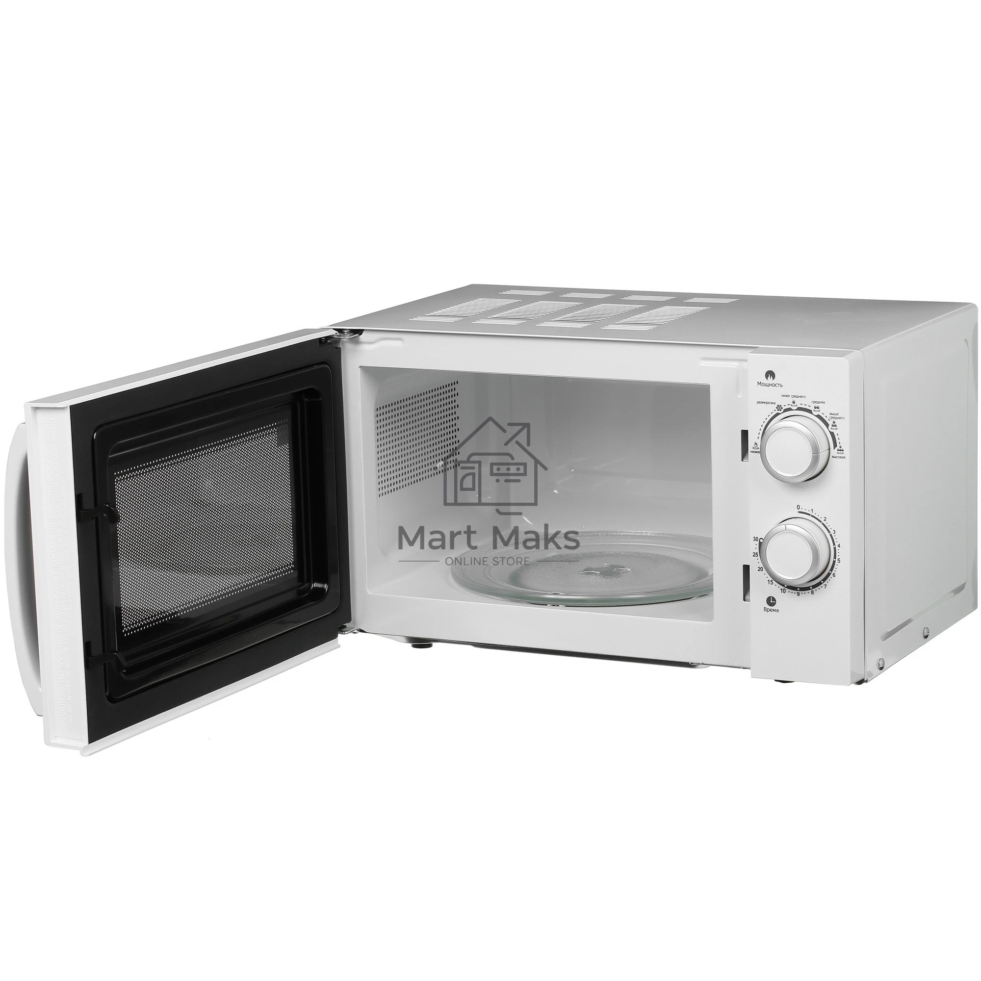 Микроволновая печь Kraft KF20MW7W-102M белый, 20 л, 700 Вт, переключатели - поворотный механизм