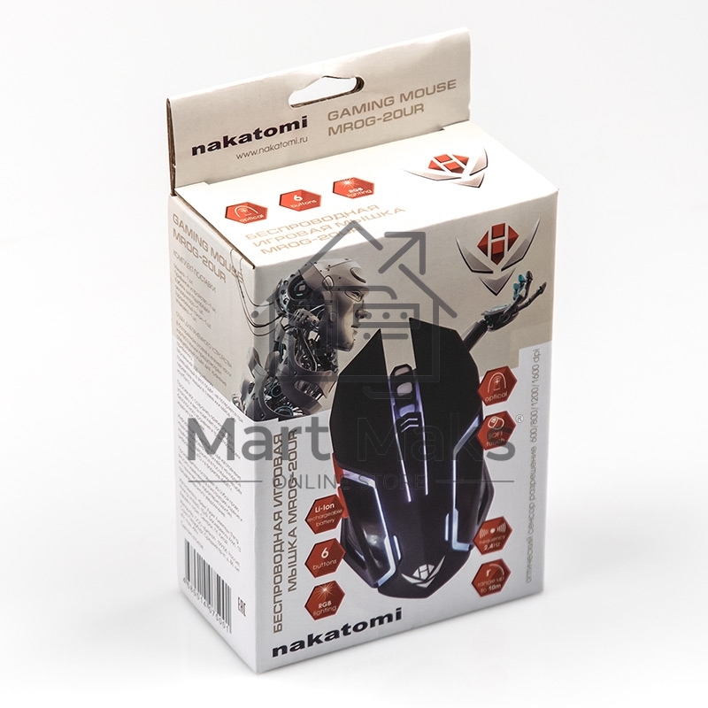 Мышь Dialog MROG-20UR Nakatomi Gaming RF 2.4G Optical - игровая, 6 кнопок+ролик, 7ми цветная подсветка