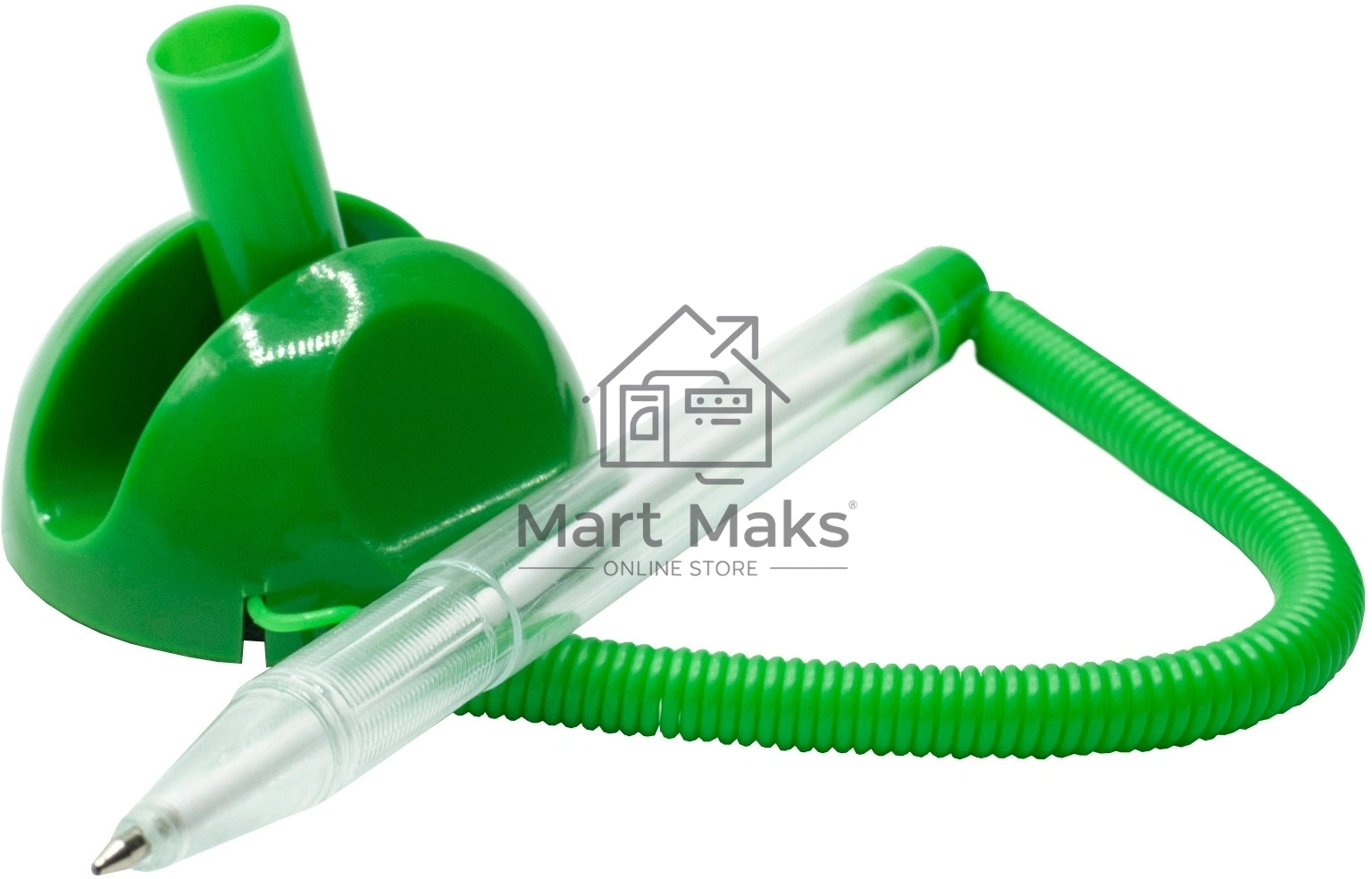 Ручка шариковая Silwerhof ECO зеленый, d=0.7мм, синие чернила, на подставке, сменный стержень, линия 0.5мм круглая