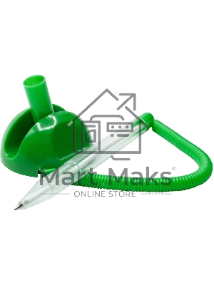 Ручка шариковая Silwerhof ECO зеленый, d=0.7мм, синие чернила, на подставке, сменный стержень, линия 0.5мм круглая