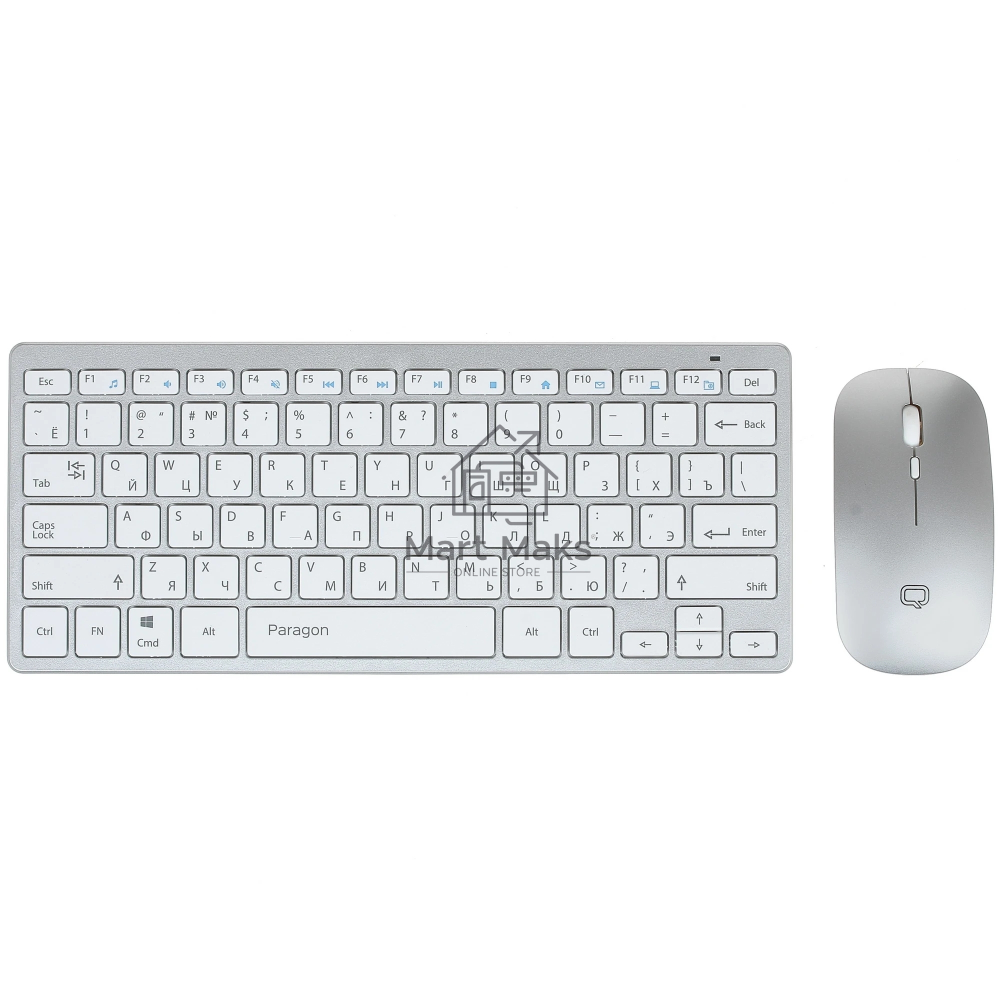 Комплект клавиатура+мышь Qumo Paragon K15/M21 беспроводной, USB, 1600 DPI, белый