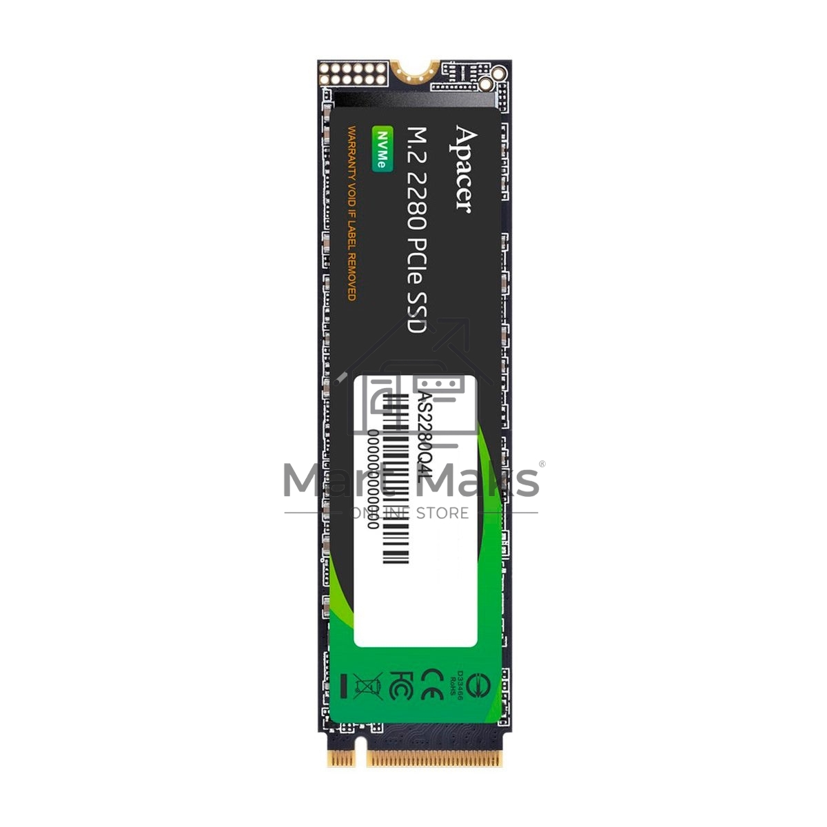 Накопитель SSD AS2280Q4L 2TB M.2 2280 PCIe Gen4x4, R3600/W2800 Mb/s, 3D NAND, MTBF 1.5M, NVMe 1.4, 1200TBW, Retail, 3 years (AP2TBAS2280Q4L-1)