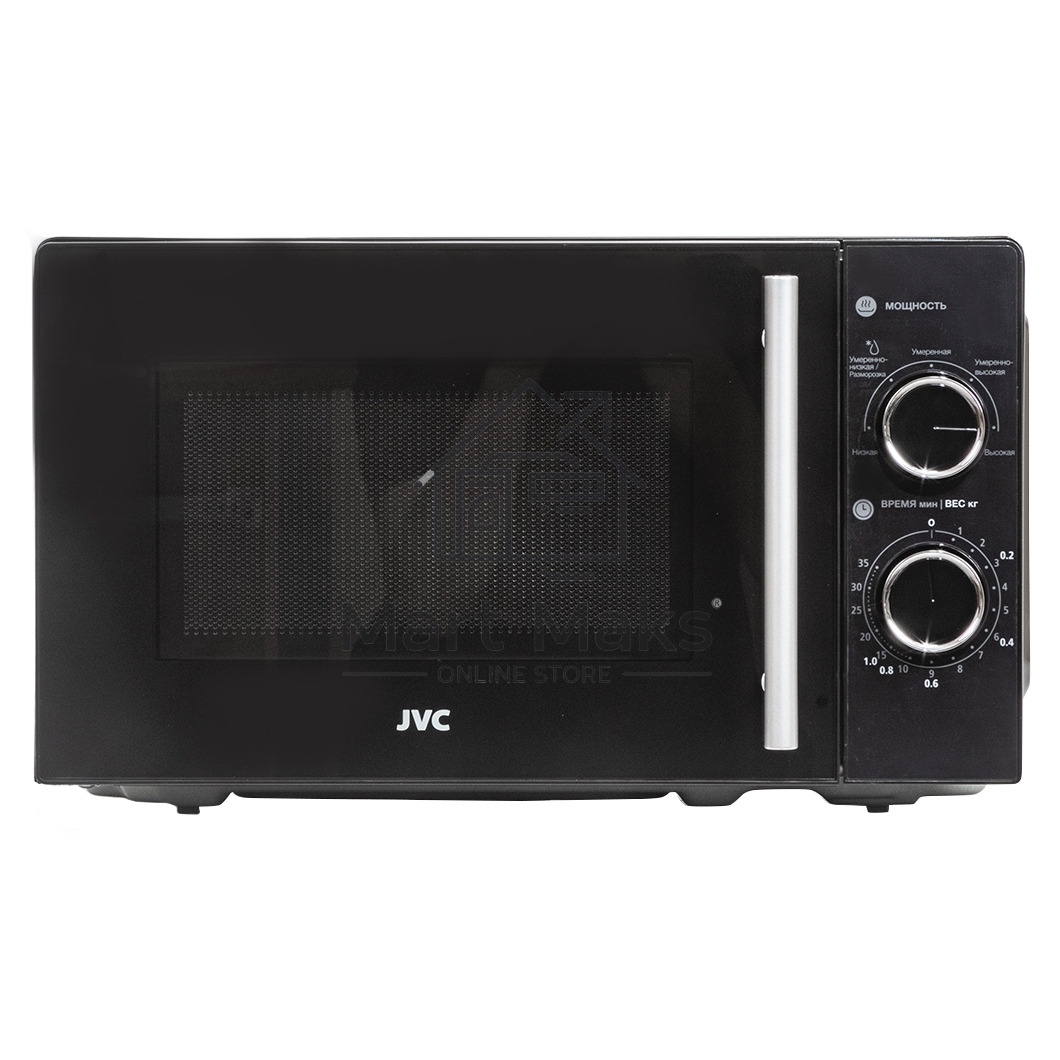 Микроволновая печь JVC JK-MW143M черный, 20 л, 700 Вт, переключатели - поворотный механизм