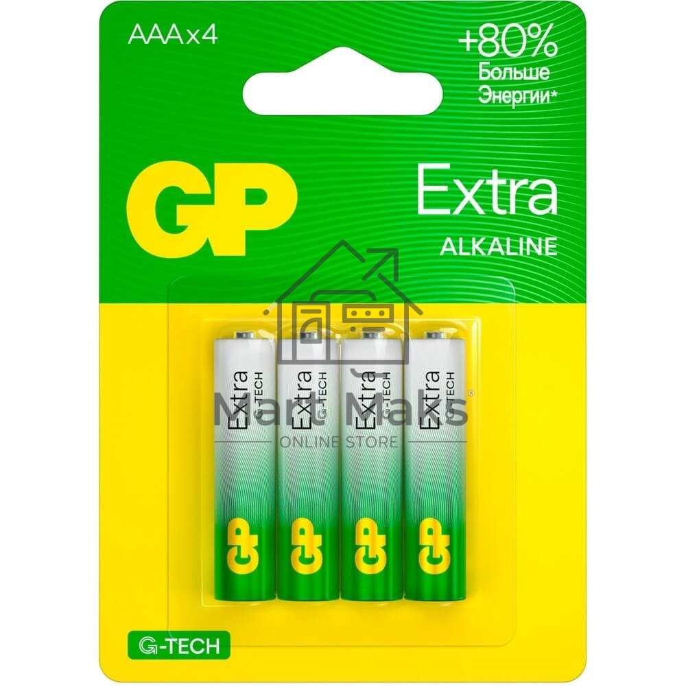 Батарея GP Extra Alkaline 24AXA21-2CRSBC4 AAA (4шт) блистер