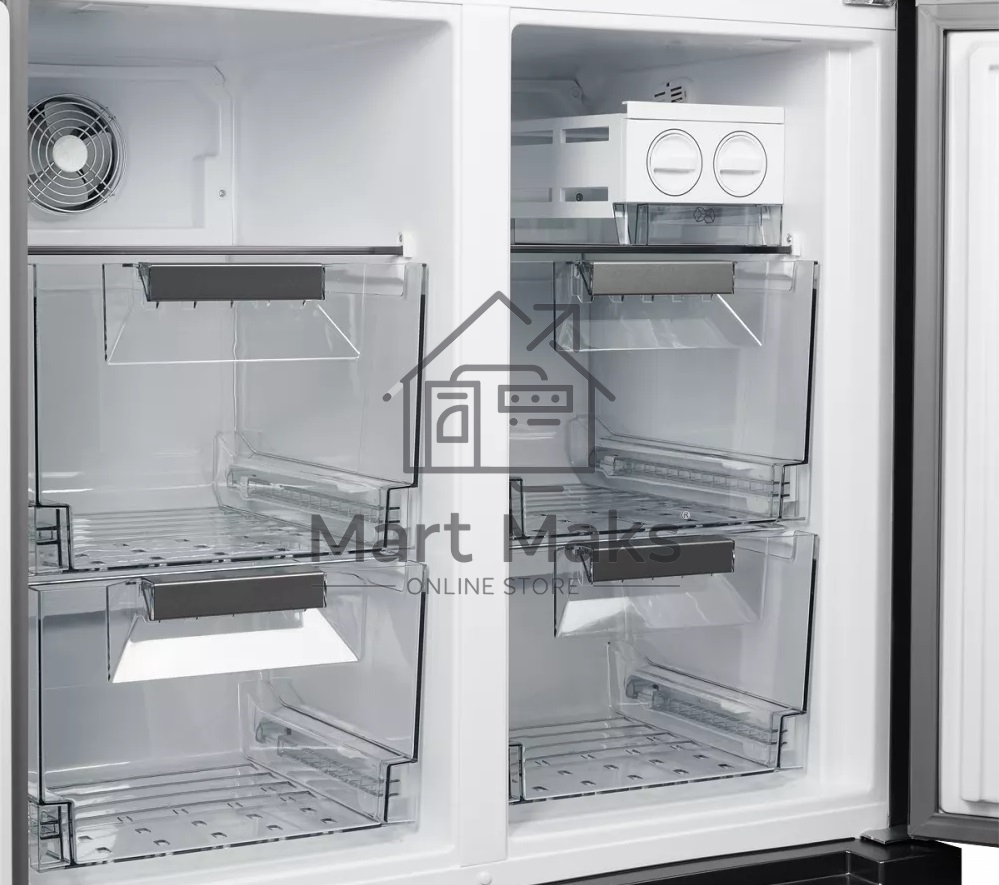 Холодильник Kuppersberg NMFV 18591 DX тёмный металл трехкамерный 390/170л морозилка снизу, No Frost, Side by Side