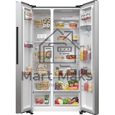 Холодильник Gorenje NRR9185EAXLWD серебристый двухкамерный 353/191л морозилка снизу, No Frost, Side by Side