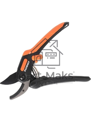 Секатор PATRIOT PAP-200,контактный,наковаленка (сталь 65Mn),лезвие (япон.сталь SK5),рукоятки PP+TPR,фиксатор лезвий,пружин.привод,200 мм