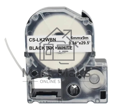 Картридж ленточный Cactus CS-LK2WBN черный, 6мм, 9м для Epson LW300/LW400/LW700/LW600P/LW1000P/K400/Z700/Z900