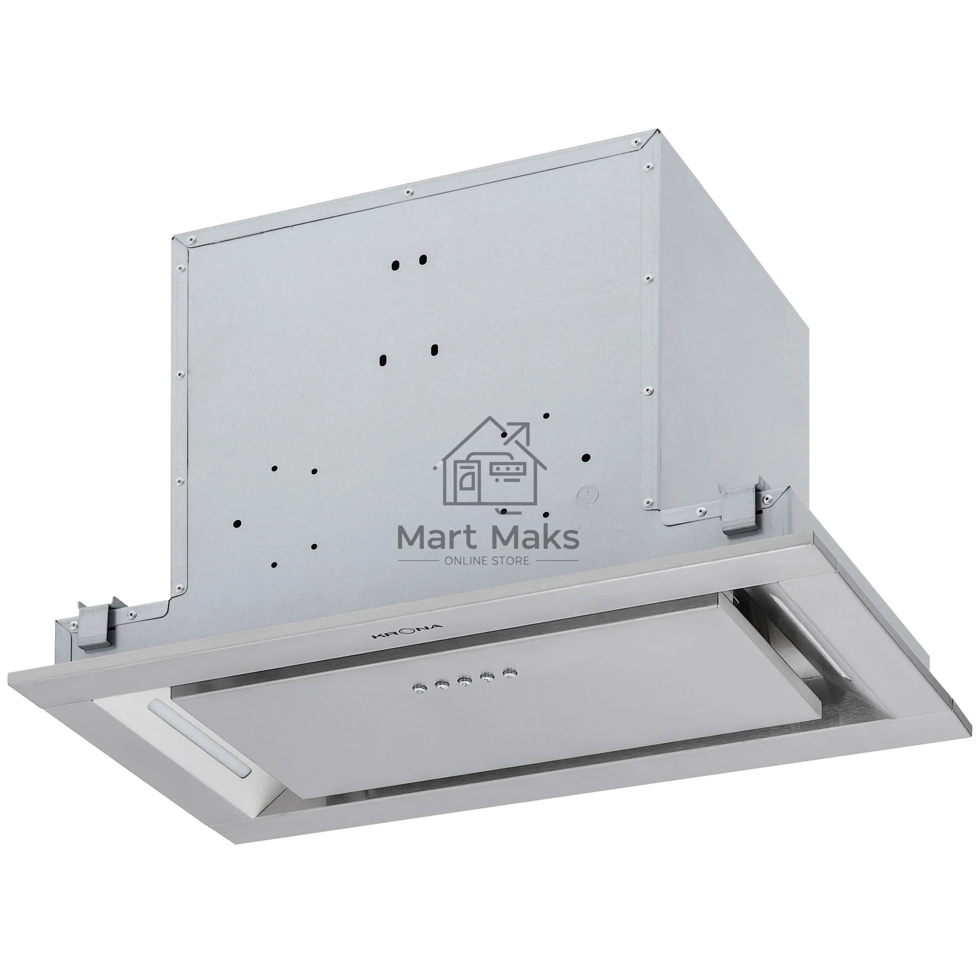 Вытяжка встраиваемая KRONA Selina 600 PRM Inox 3P серебристый, 52 см, 1300 куб. м/ч, 61 дБ