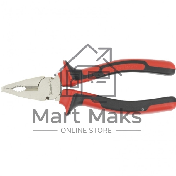 Плоскогубцы Matrix NICKEL 180 мм, никелированные, двухкомпонентные рукоятки