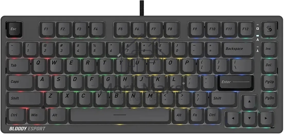 Клавиатура A4Tech Bloody MS76 проводная, USB Type-A, темно-серый