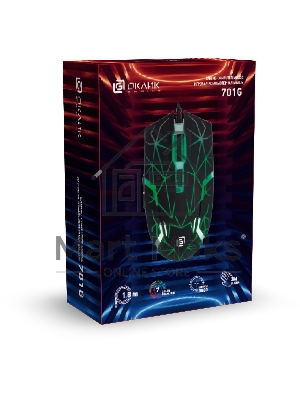 Мышь проводная Oklick 701G черный, 3600 dpi, USB, кнопки - 6