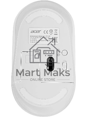 Мышь беспроводная Acer OMR308 белый, 1600 dpi, радиоканал, Bluetooth, USB, кнопки - 4