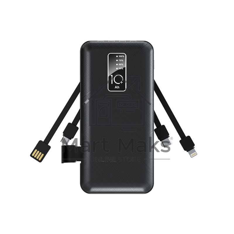 Портативный аккумулятор Rexant Power Bank (аккумуляторная батарея) 10000 mAh, черное