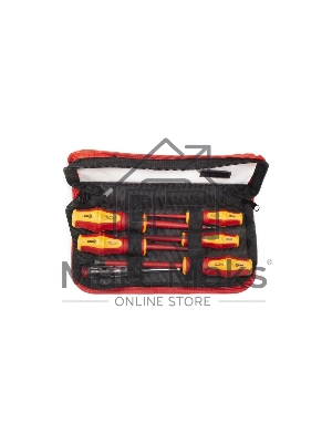 Набор диэлектрических отверток VDE из стали S2, НИО-06-S с профилями шлиц и крест, 6 шт.