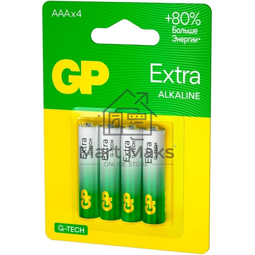 Батарея GP Extra Alkaline 24AXA21-2CRSBC4 AAA (4шт) блистер
