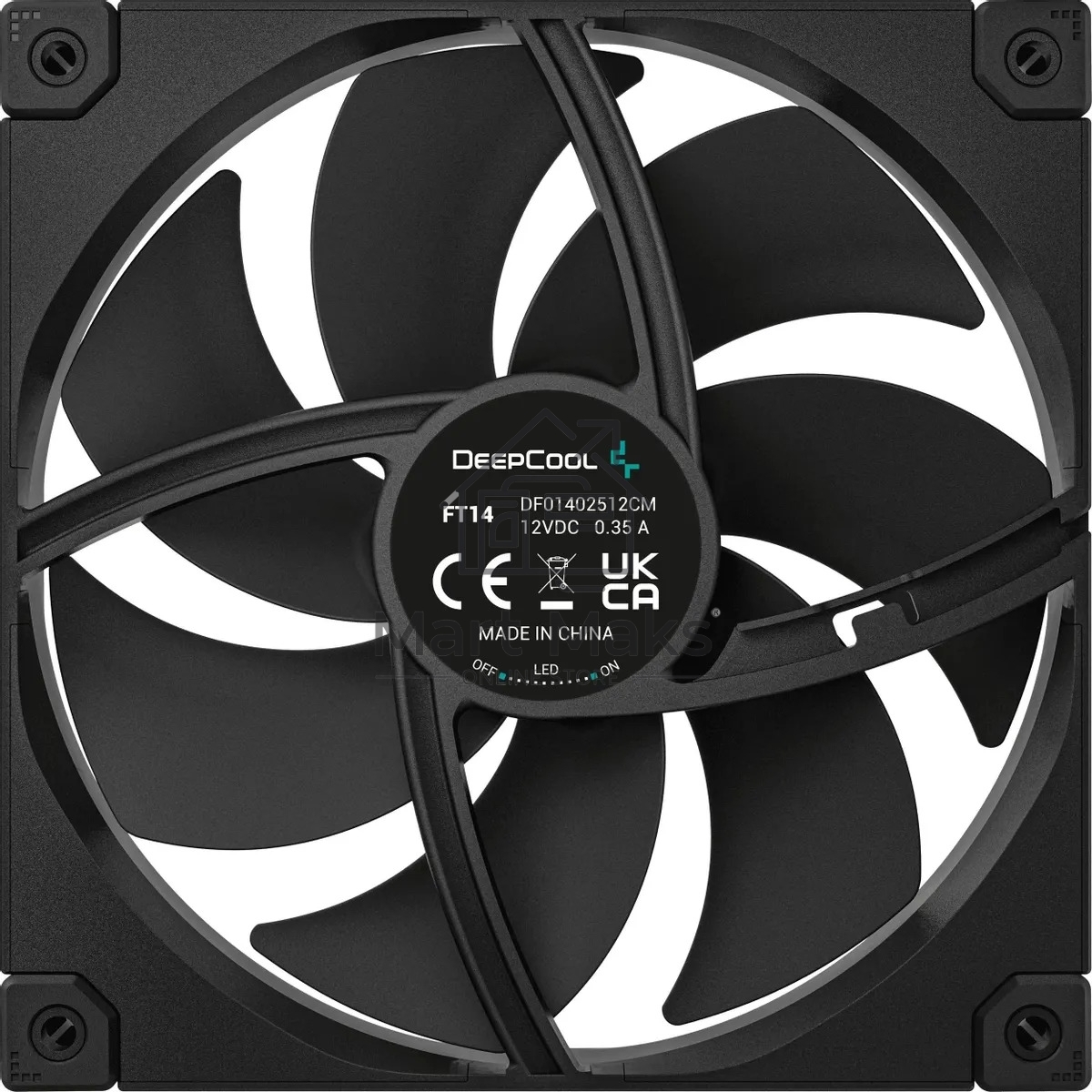Вентилятор для корпуса DEEPCOOL FT14 черный, 140 мм, 1650 об/мин, 25.1 дБ, 4 pin