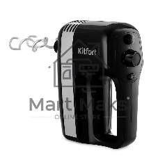 Миксер Kitfort КТ-3066 чёрный, ручной, 400 Вт, 12 скоростей