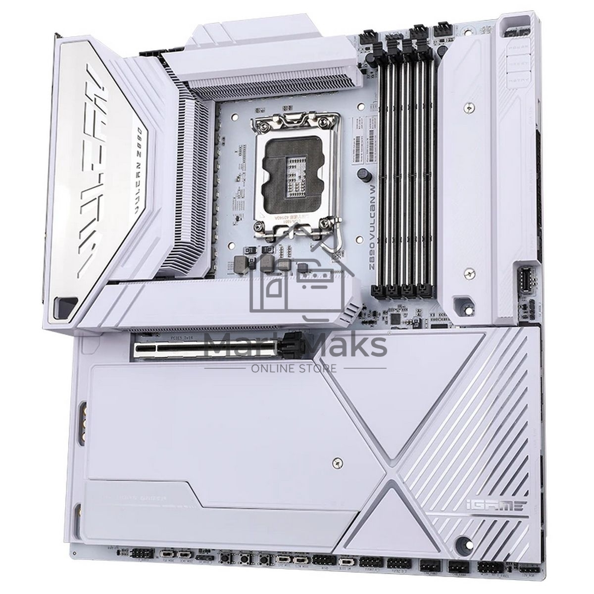 Материнская плата Colorful iGame Z890 VULCAN W V20, LGA 1851, Intel Z890, 4xDDR5, 5xM.2, 6xSATA, 2xPCIe 5.0 x16, 1xPCIe 4.0 x4, 1xHDMI, 1xDP, 1x 2.5Gb LAN, 1x 5Gb LAN, 6xUSB-A 3.2 Gen 2, 2xUSB-C 3.2 Gen 2, 1xUSB-C 3.2 Gen 2x2, 5x3.5 мм, 7.1, E-ATX