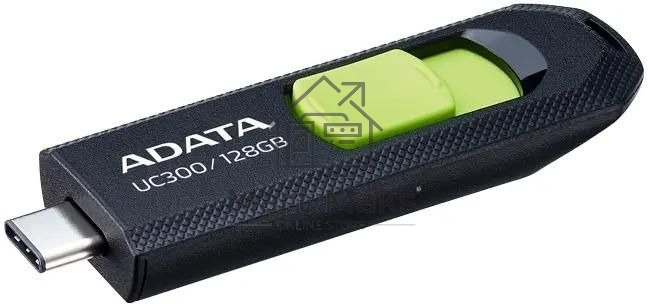 Флешка USB R/W ADATA R/W 128Gb Type-C UC300 ACHO-UC300-128G-RBK/GN USB3.2 черный/зеленый