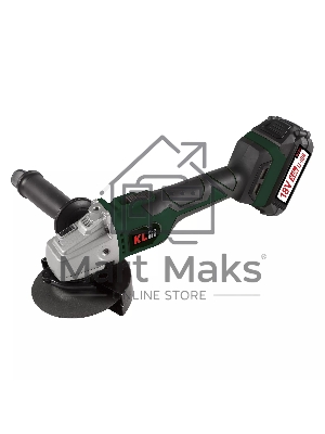 Угловая шлифовальная машина бесщеточная (болгарка) аккумуляторная KLPRO KLAT18BS-50 с регулеровкой оборотов (18В, Li-ion-2шт, 5.0Ач, 115мм, М14, 500-10000 об/мин З/У,в кейсе)
