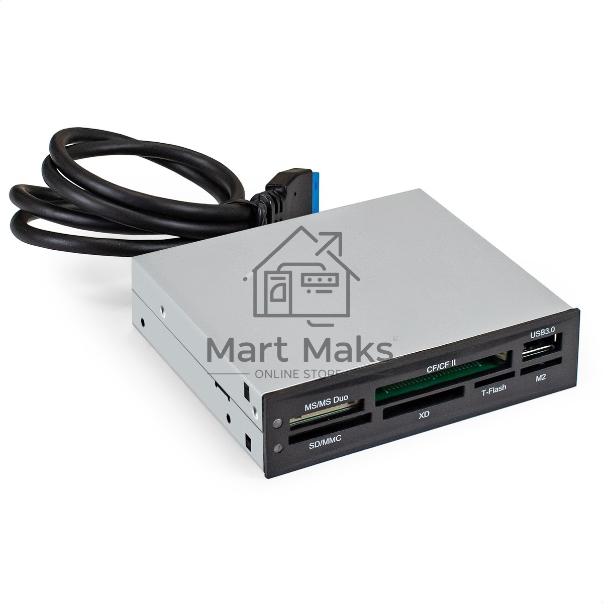Кард-ридер ExeGate CR-415/черный/CF/SD/MMC/MS/MS Duo/MS Pro/T-Flash/USB 2.0/металл