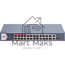 Коммутатор iFLOW F-SW-EM426POE-VM/L, 24×100 Мбит/с PoE + 2×1 Гбит/с Комбо (RJ45/SFP), настраиваемый