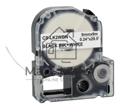 Картридж ленточный Cactus CS-LK2WBN черный, 6мм, 9м для Epson LW300/LW400/LW700/LW600P/LW1000P/K400/Z700/Z900