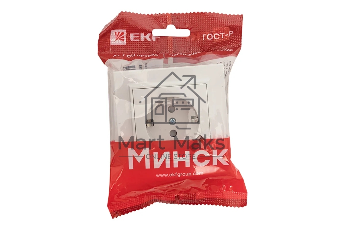Розетка EKF Минск ERR16-028-100-USB 1-местная СП с/з с защитными шторками 16А белая с USB 1А